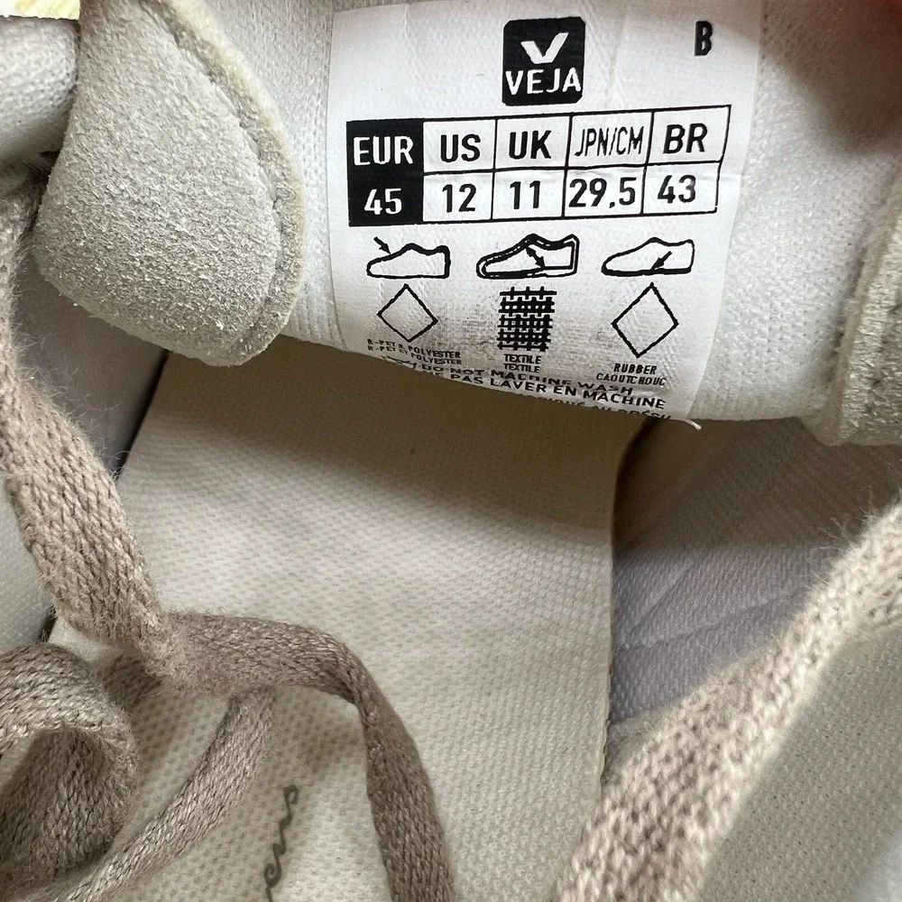 Veja x Rick‎ Owens Hiking Sneakers Men's Size 12 White Pearl Chunky Low Top